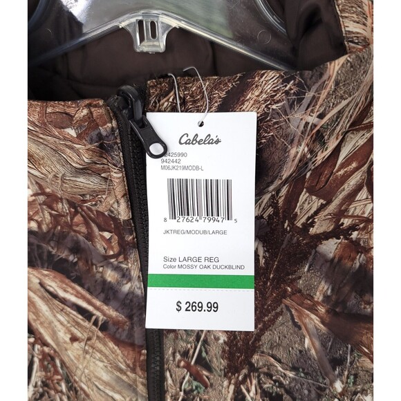 Cabela’s Jacket Mens Large Camo Reversible Hunting Insulated Zip Coat Mossy Oak - Picture 5 of 13
